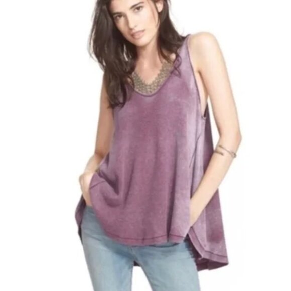 We The Free Tops - WE THE FREE KITTEN DISTRESSED THERMAL TANK TOP